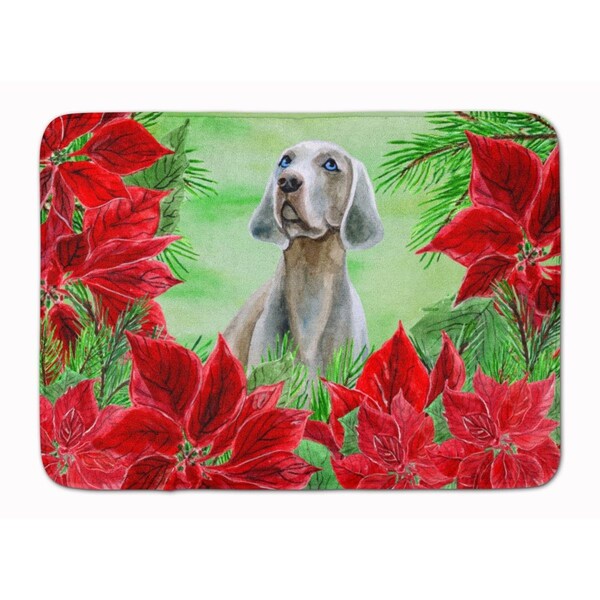 Carolines Treasures Weimaraner Poinsettas Machine Washable Memory Foam Mat CK1322RUG - main